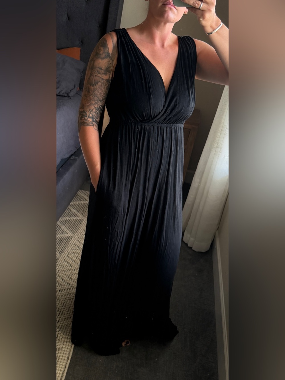 Banana Republic Black Goddess Maxi Dress with Pockets